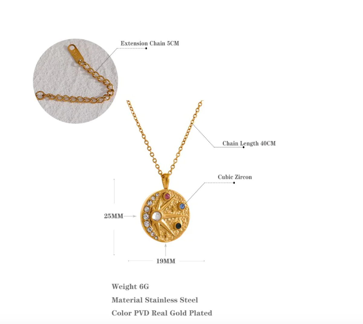 Eclipse Moon Solar lNecklace