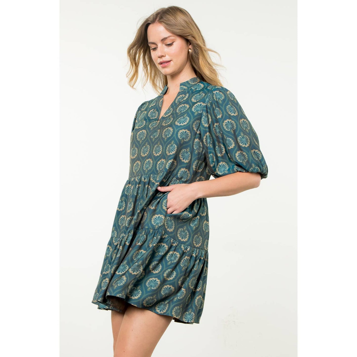 Teal Print Dress~SALE $46.40~
