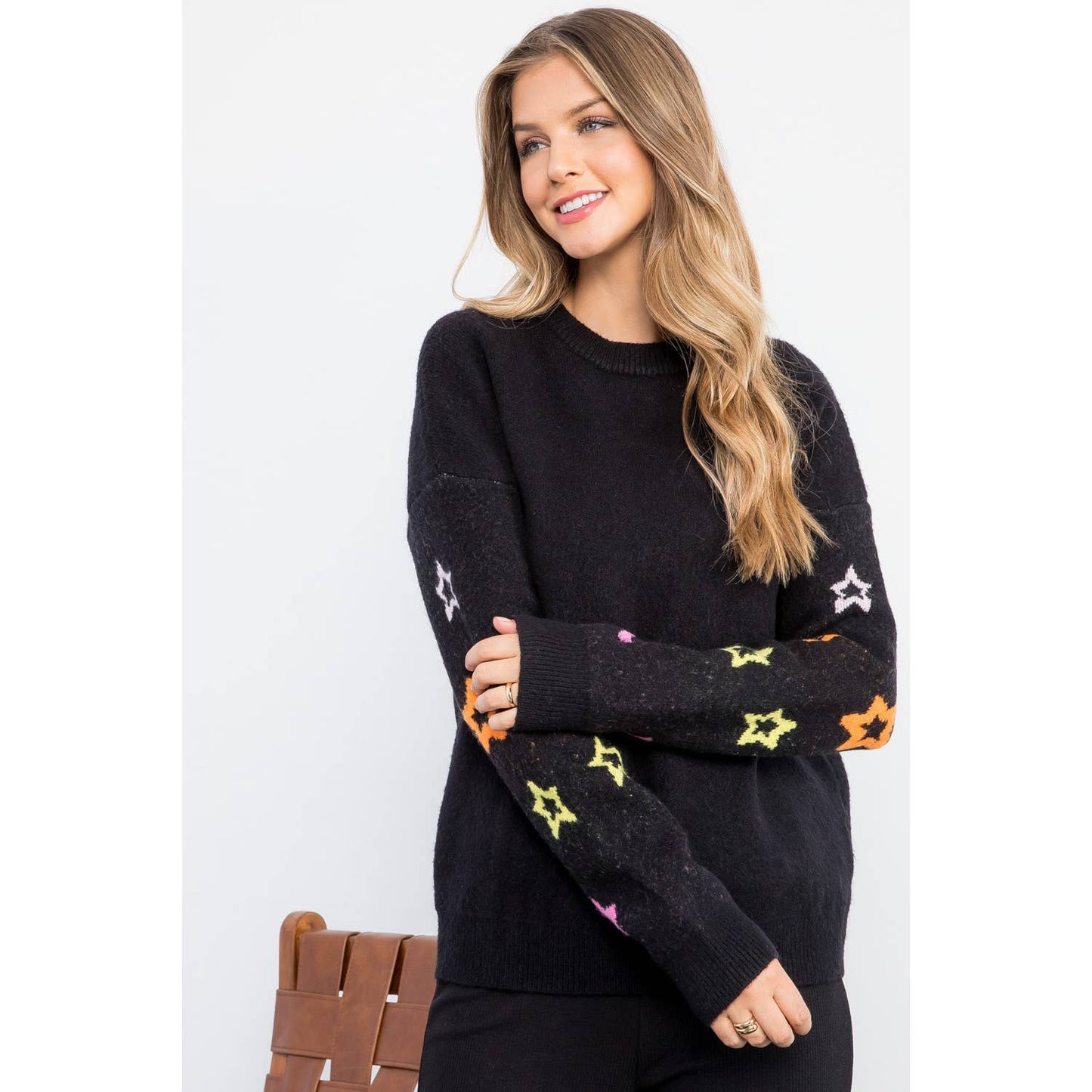 Star Sleeve Sweater