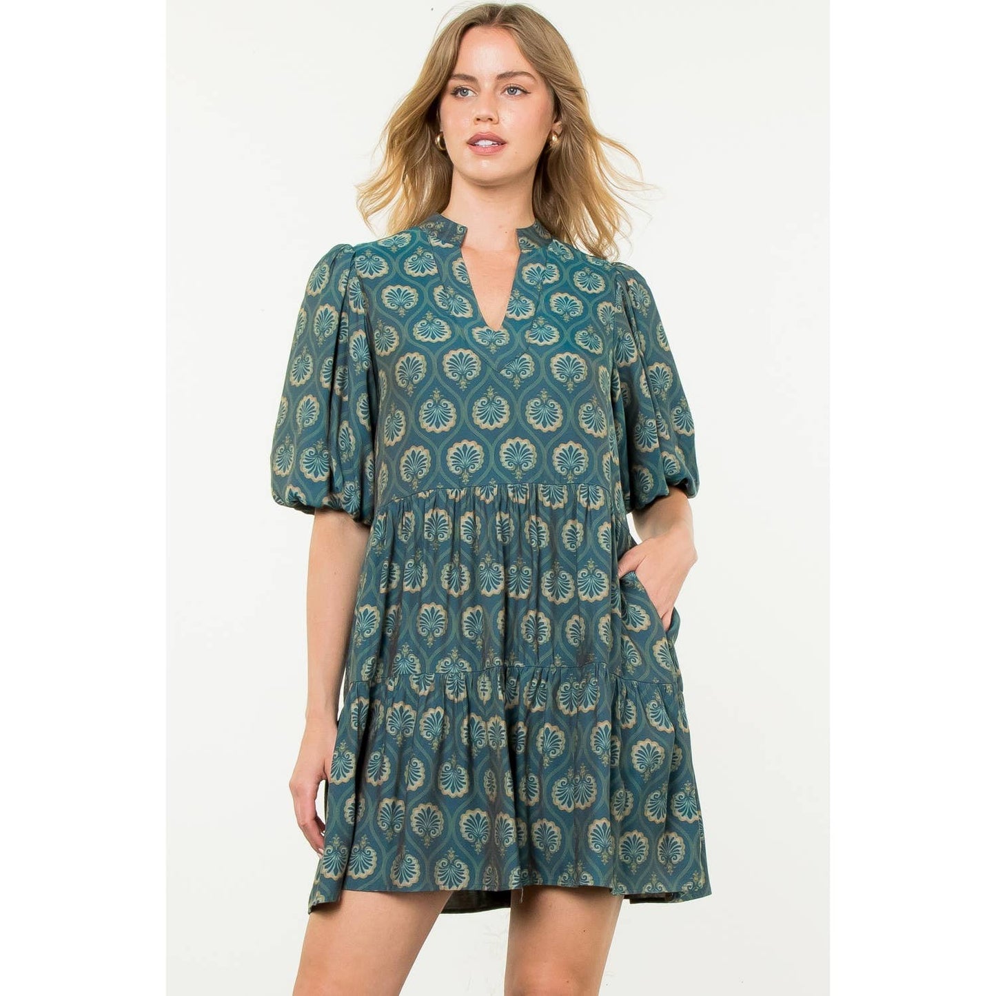 Teal Print Dress~SALE $46.40~