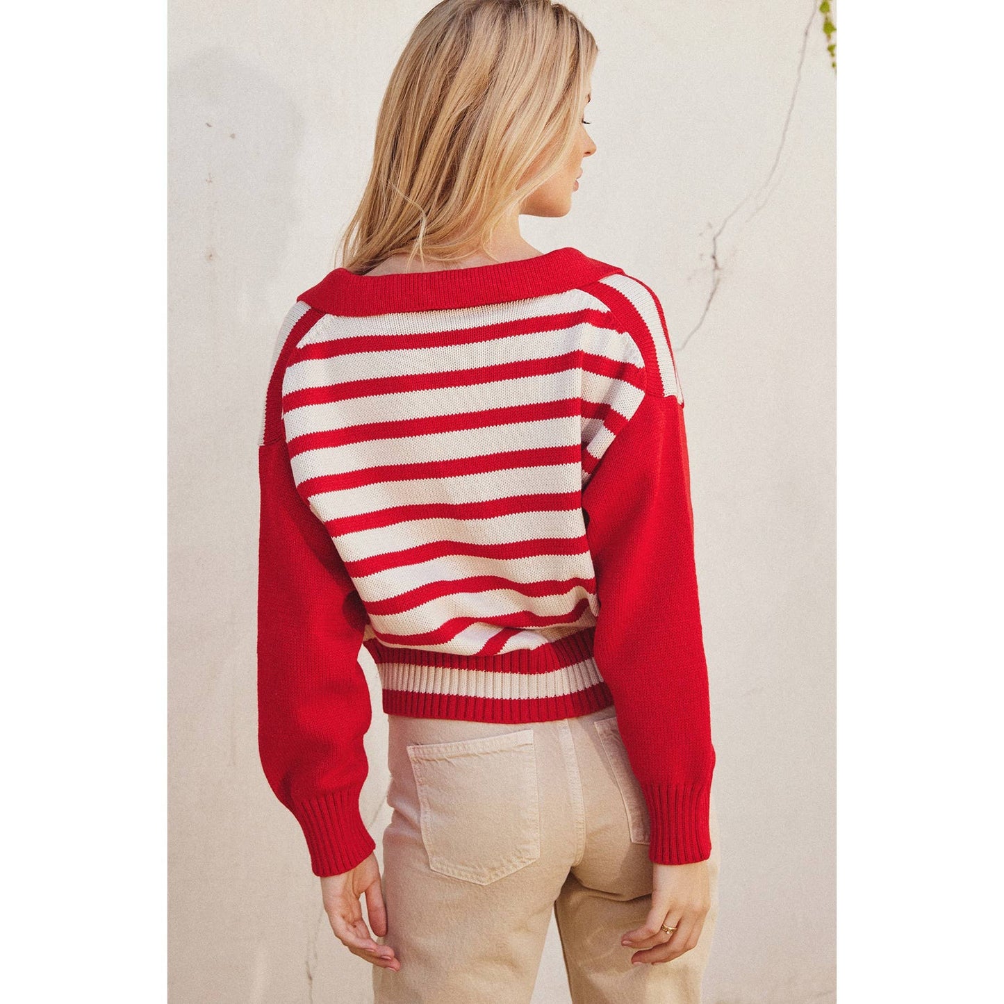 Solid And Striped Collared Sweater~SALE $32.80~