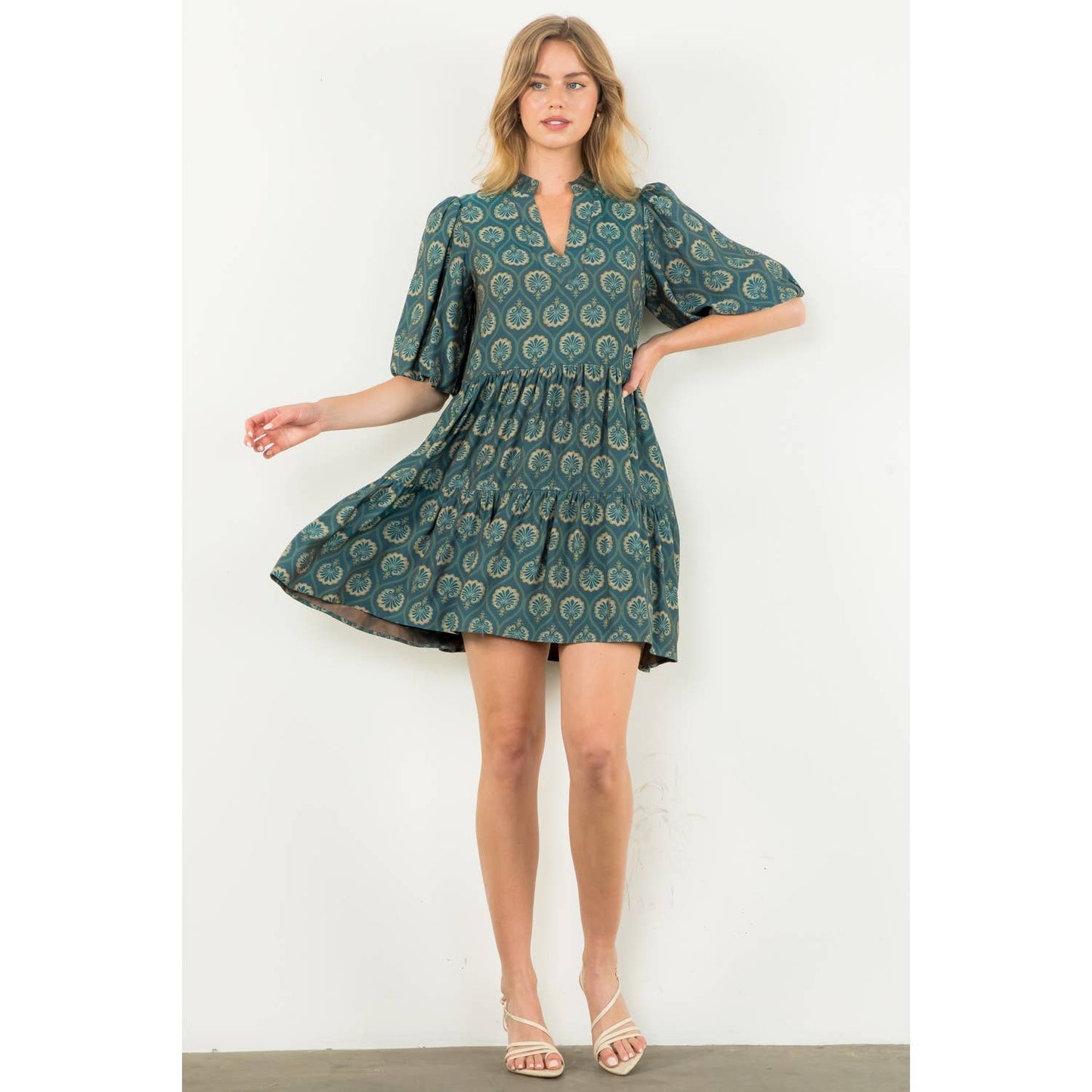 Teal Print Dress~SALE $46.40~