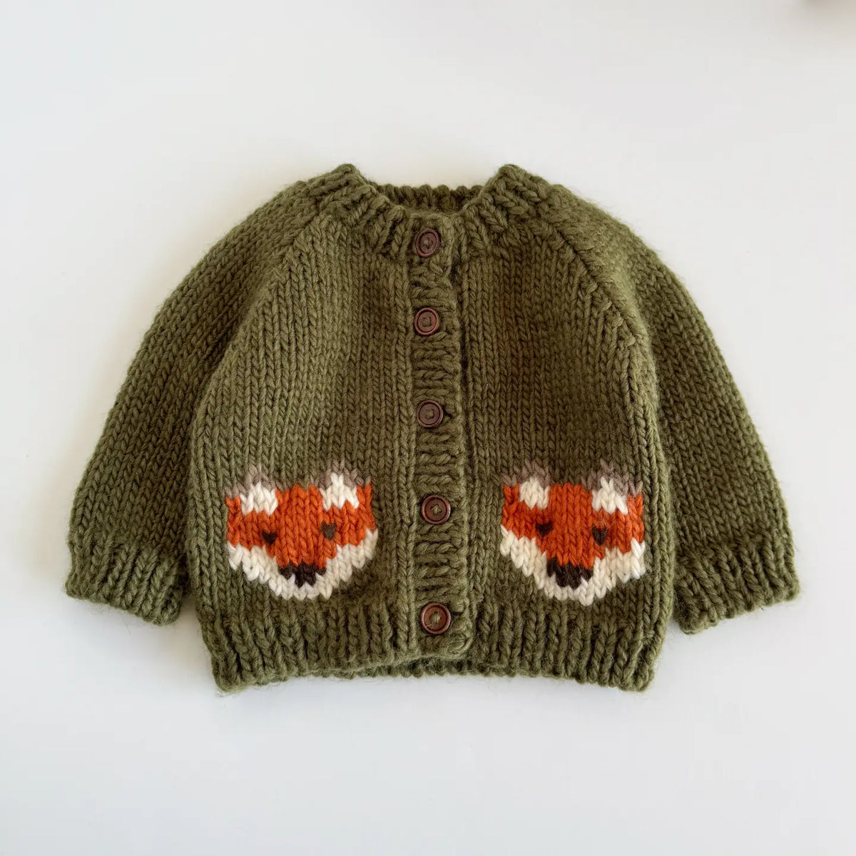 Kids Fox Knit Cardigan Sweater