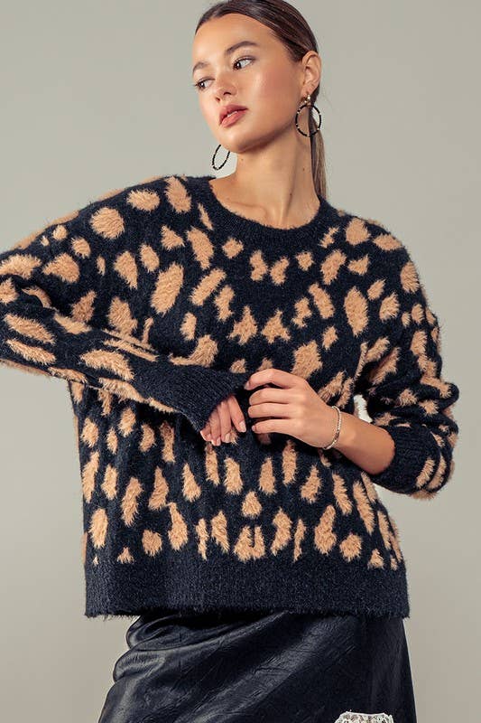 Animal Print Crewneck Sweater ~SALE $34.40~