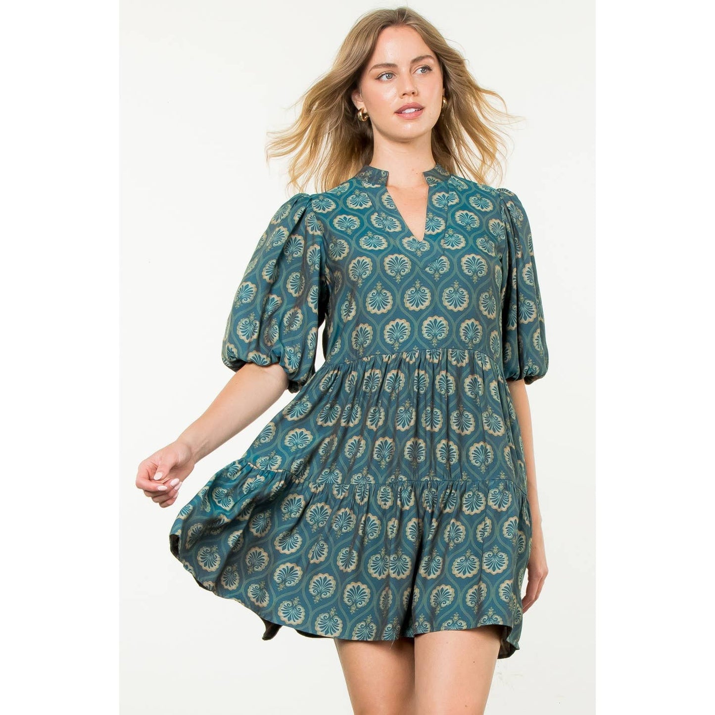 Teal Print Dress~SALE $46.40~