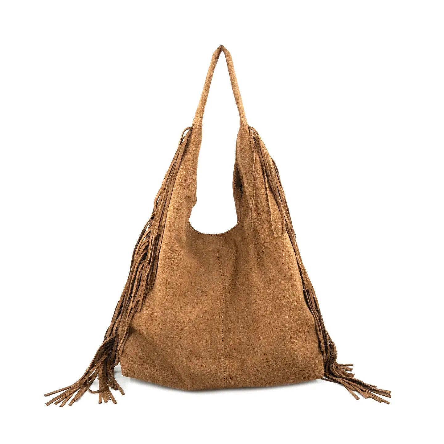 Parker Boho Fringe Bag | Camel Suede