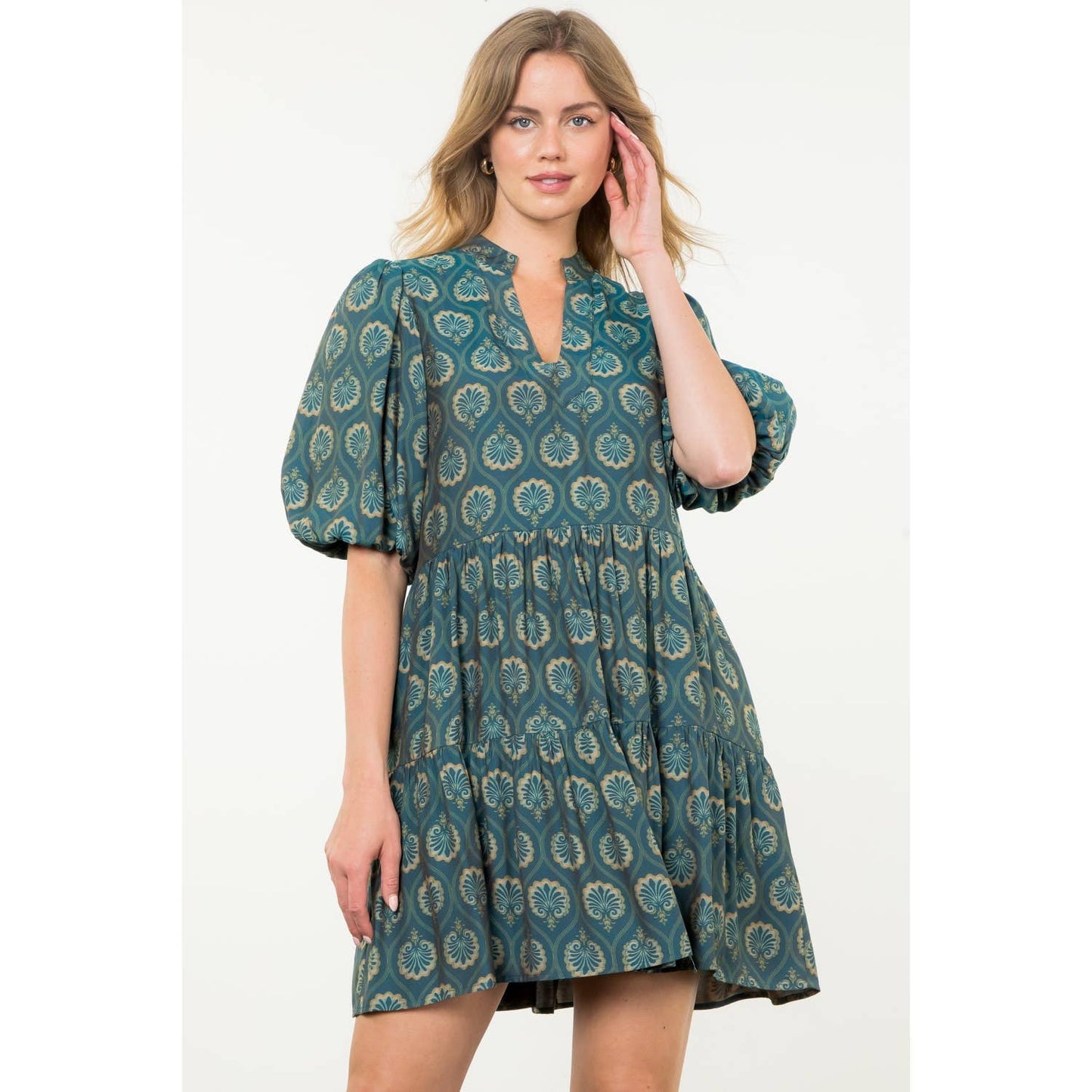 Teal Print Dress~SALE $46.40~