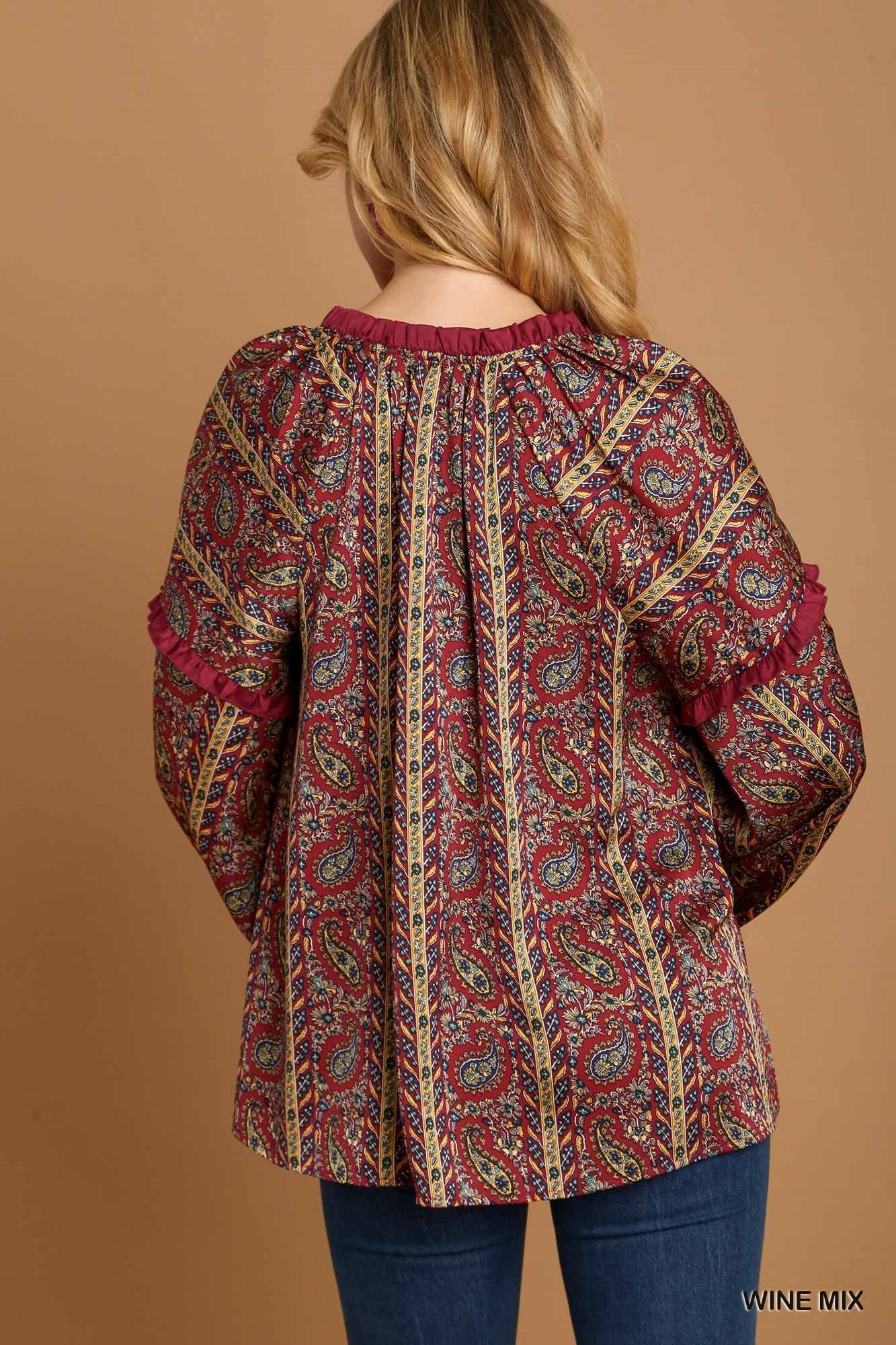 Paisley Printed Blouse (More Colors) ~SALE $29.60~