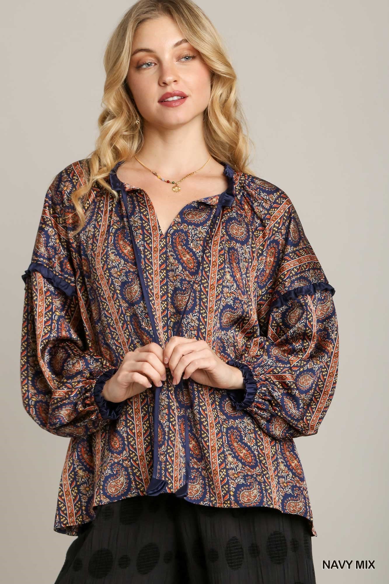 Paisley Printed Blouse (More Colors) ~SALE $29.60~