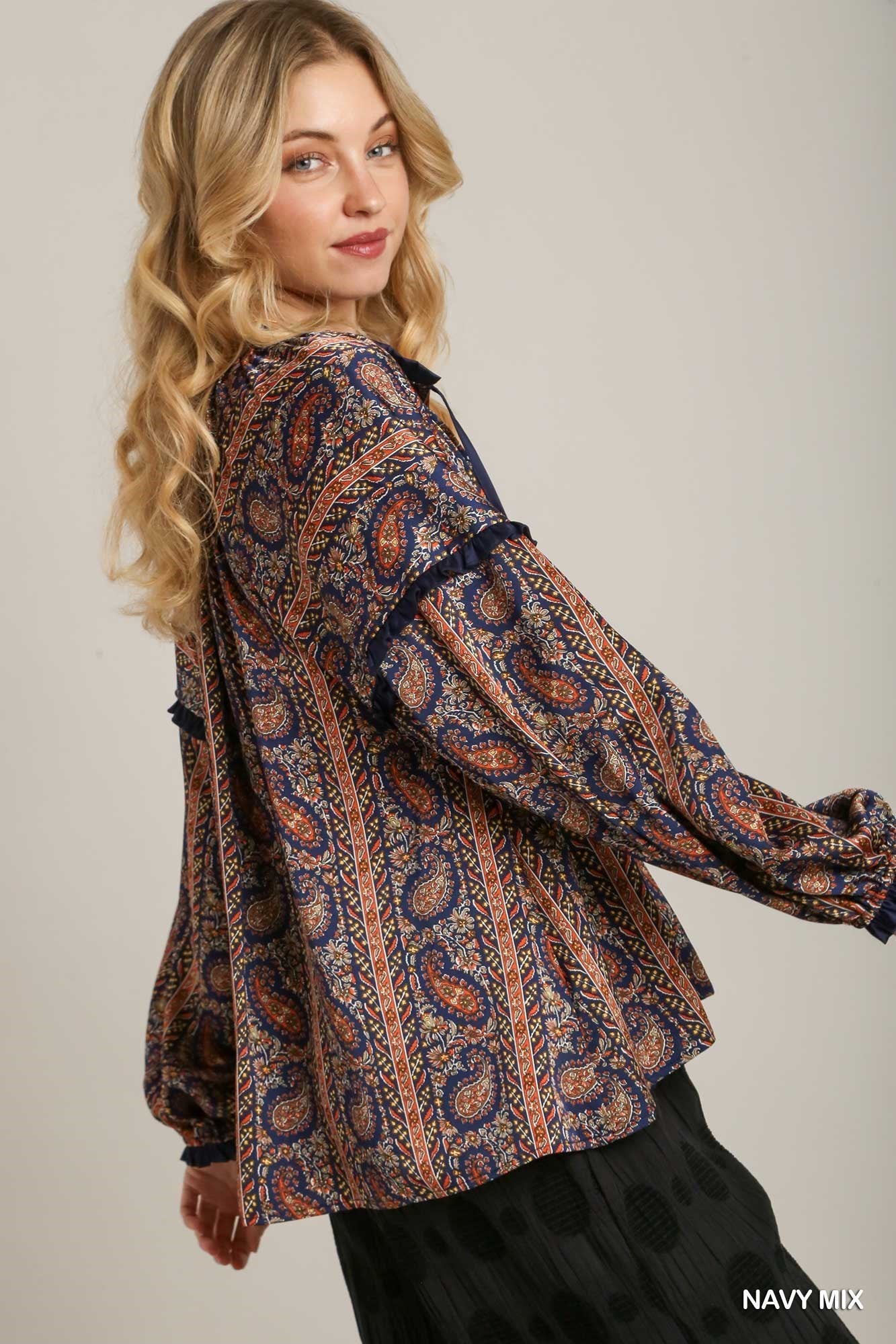 Paisley Printed Blouse (More Colors) ~SALE $29.60~