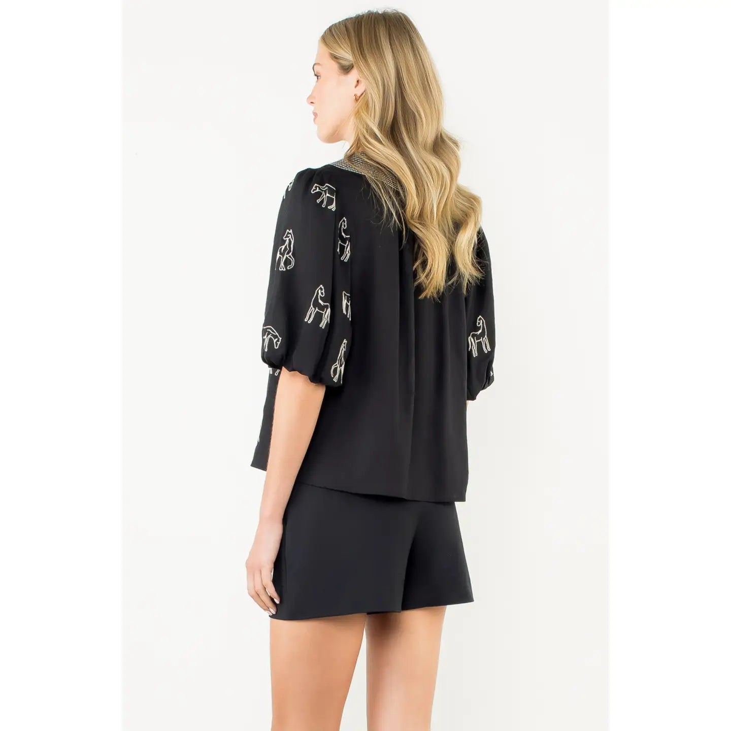 Embroidered Horse Blouse