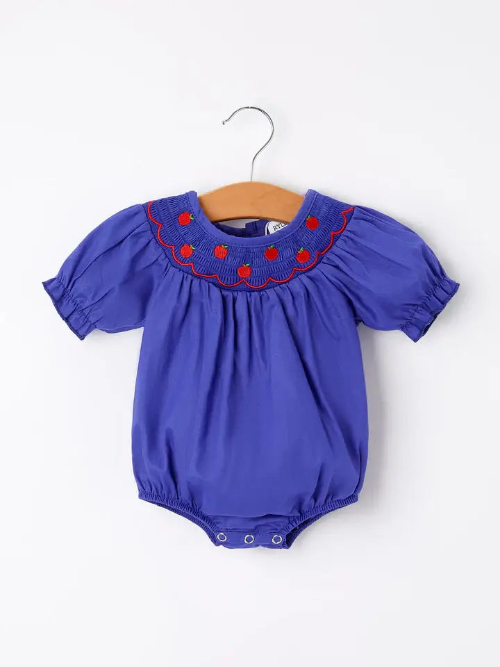 Apple Embroidered Romper
