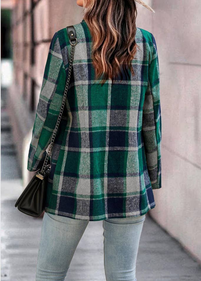 Plaid Open Blazer Jacket~SALE $33.60~
