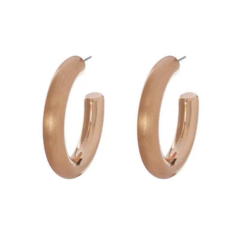 Polish Satin Hoop Earring