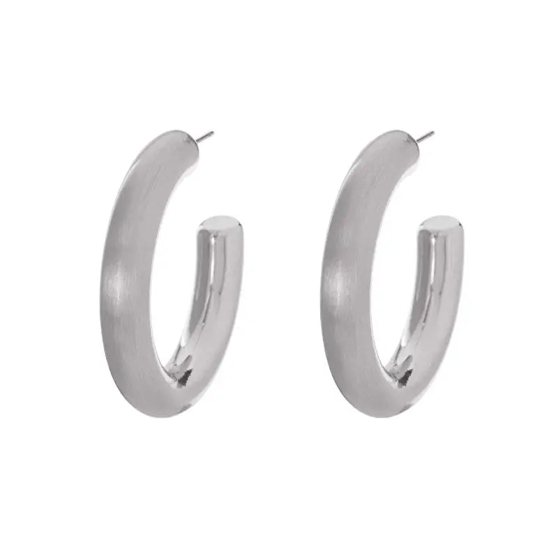 Polish Satin Hoop Earring