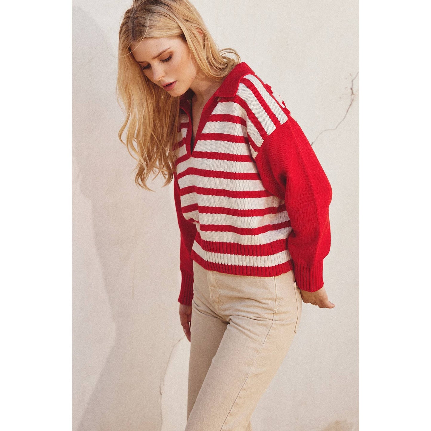 Solid And Striped Collared Sweater~SALE $32.80~