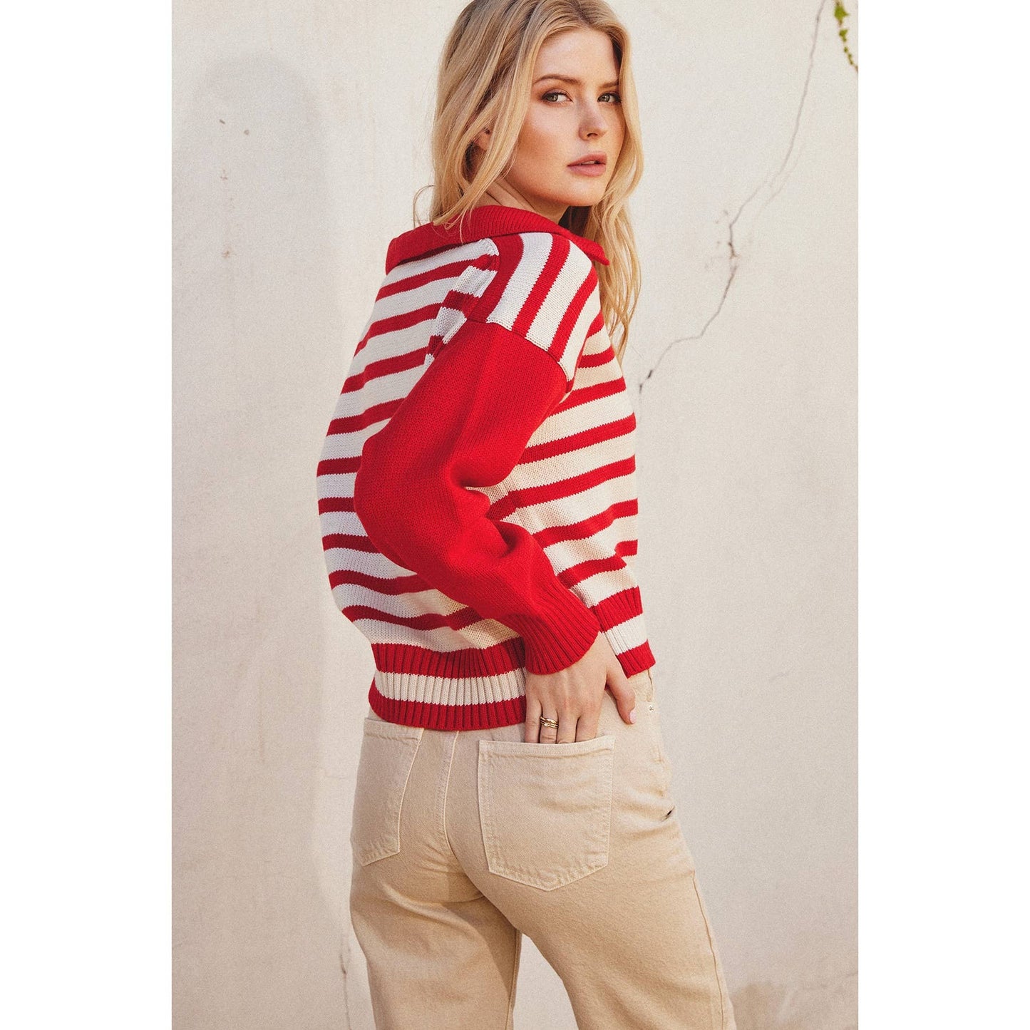Solid And Striped Collared Sweater~SALE $32.80~