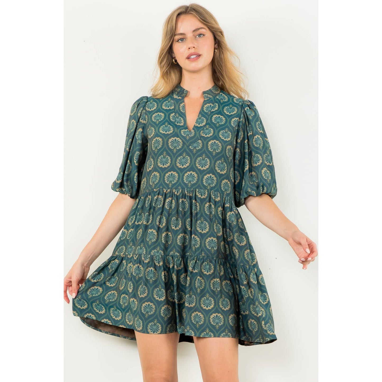 Teal Print Dress~SALE $46.40~