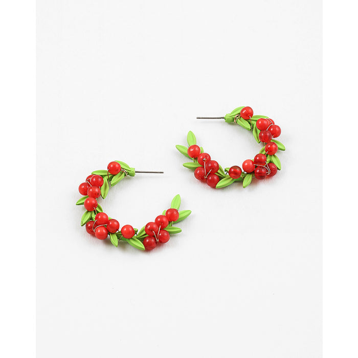 Cherry Hoop Earring