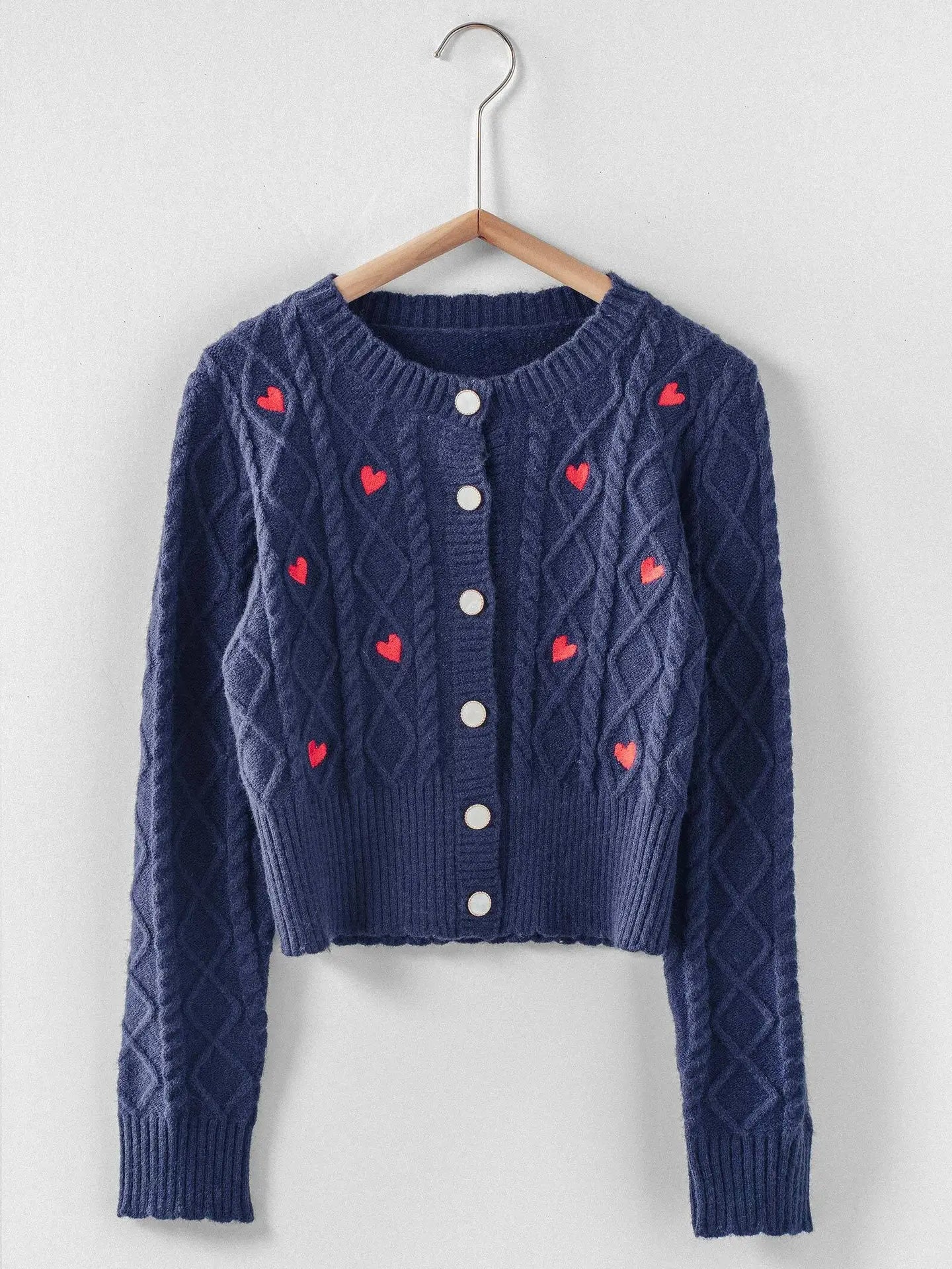 Heart Embroidered Cardigan