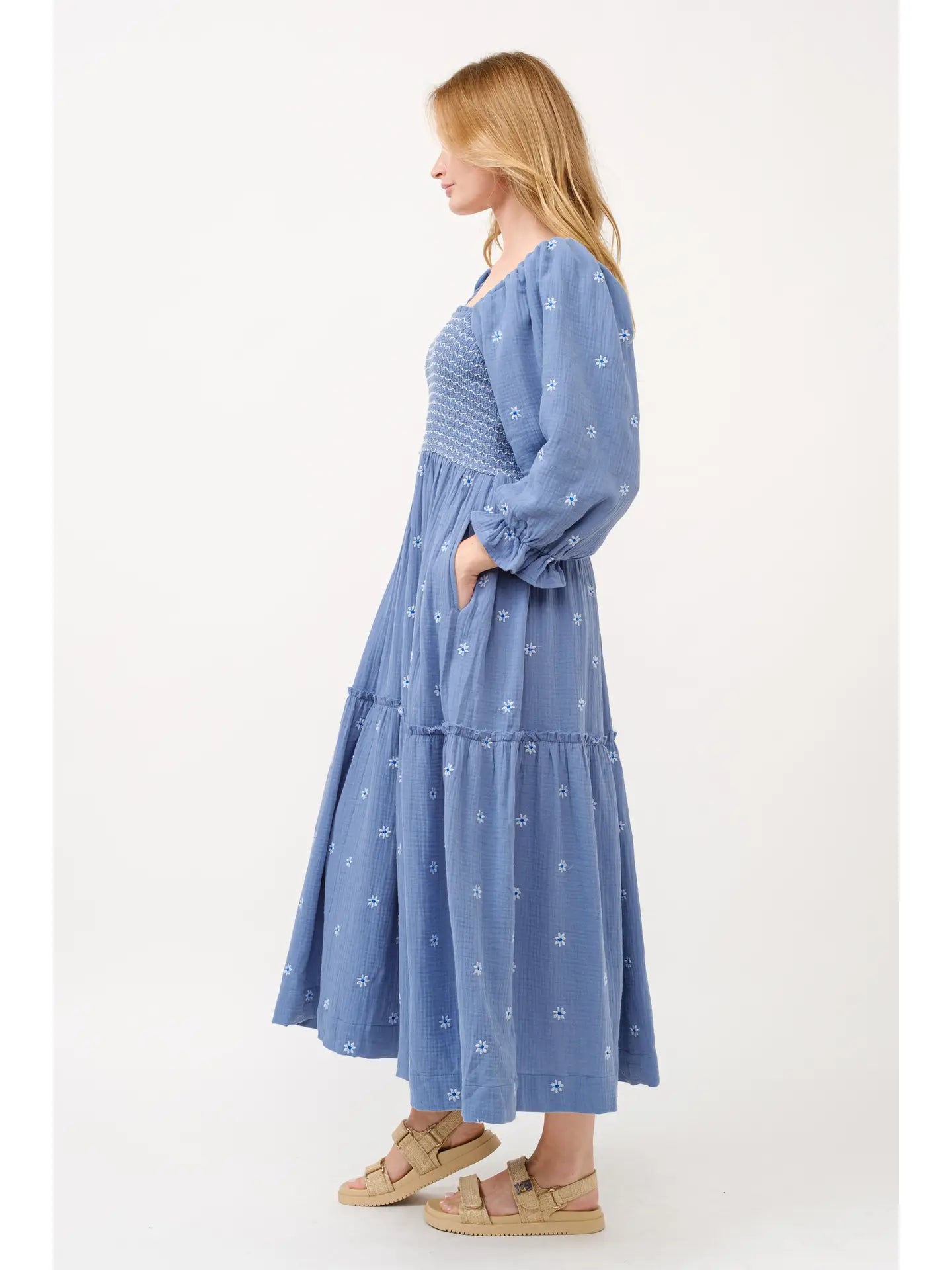 Flower Smocked Maxi ~SALE $43.20~