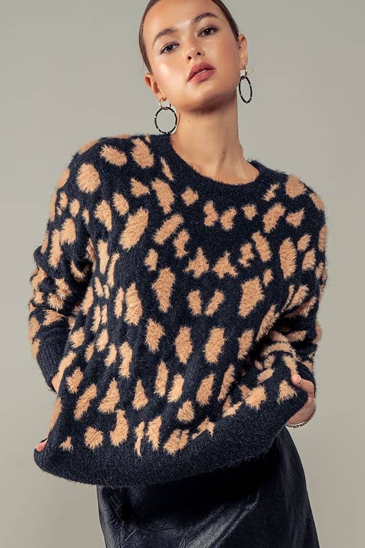 Animal Print Crewneck Sweater ~SALE $34.40~