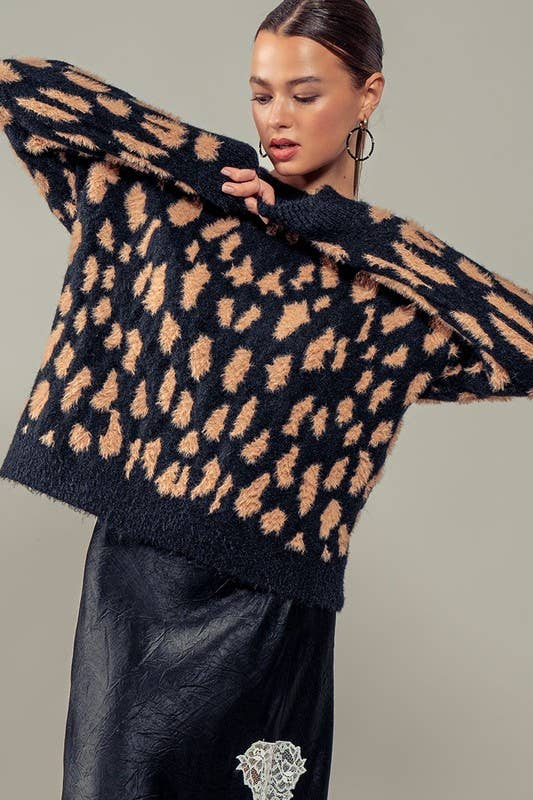 Animal Print Crewneck Sweater ~SALE $34.40~