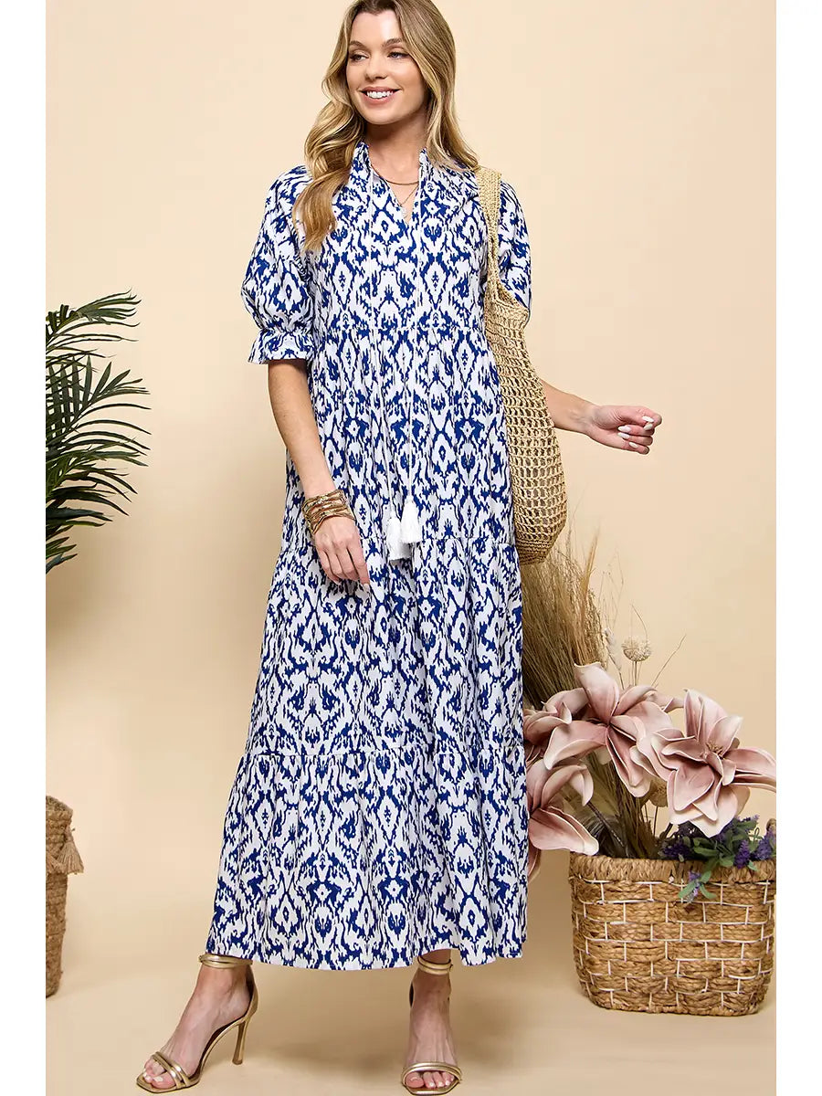 Half Sleeve Print Dress ~SALE $34.40~