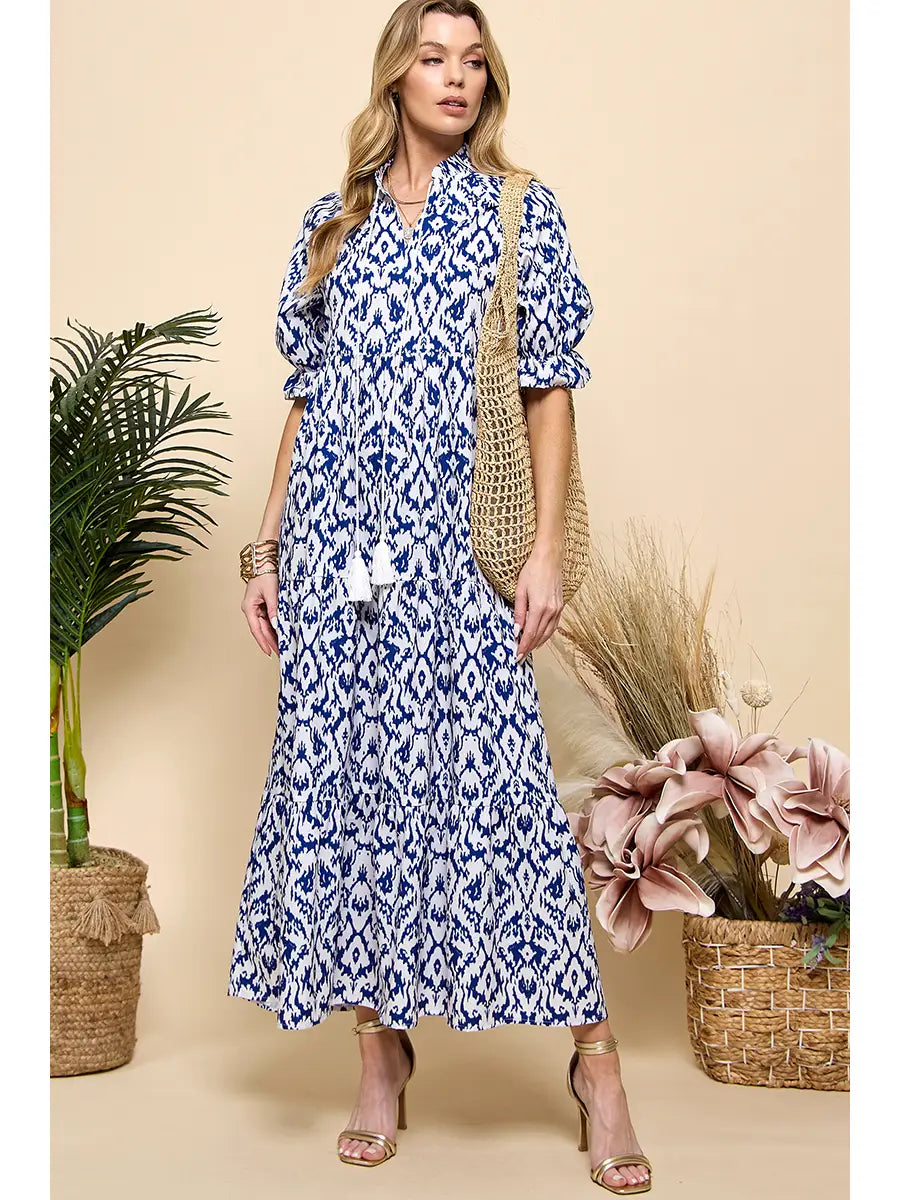 Half Sleeve Print Dress ~SALE $34.40~