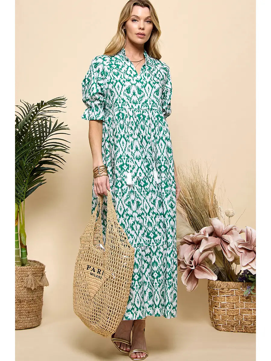 Half Sleeve Print Dress ~SALE $34.40~