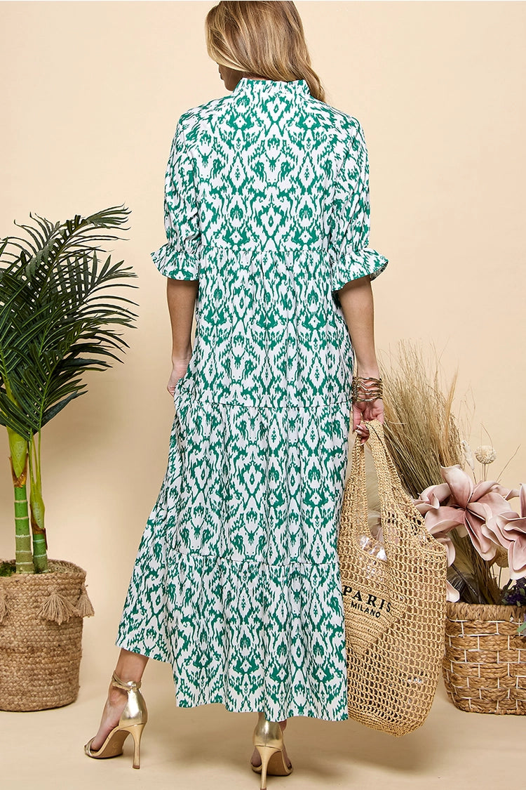 Half Sleeve Print Dress ~SALE $34.40~