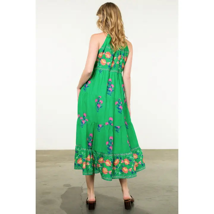 Floral Halter Maxi Dress