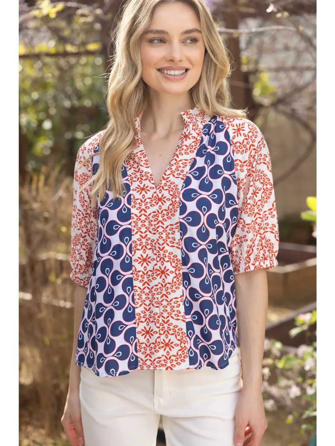 Kori Mixed Print Top