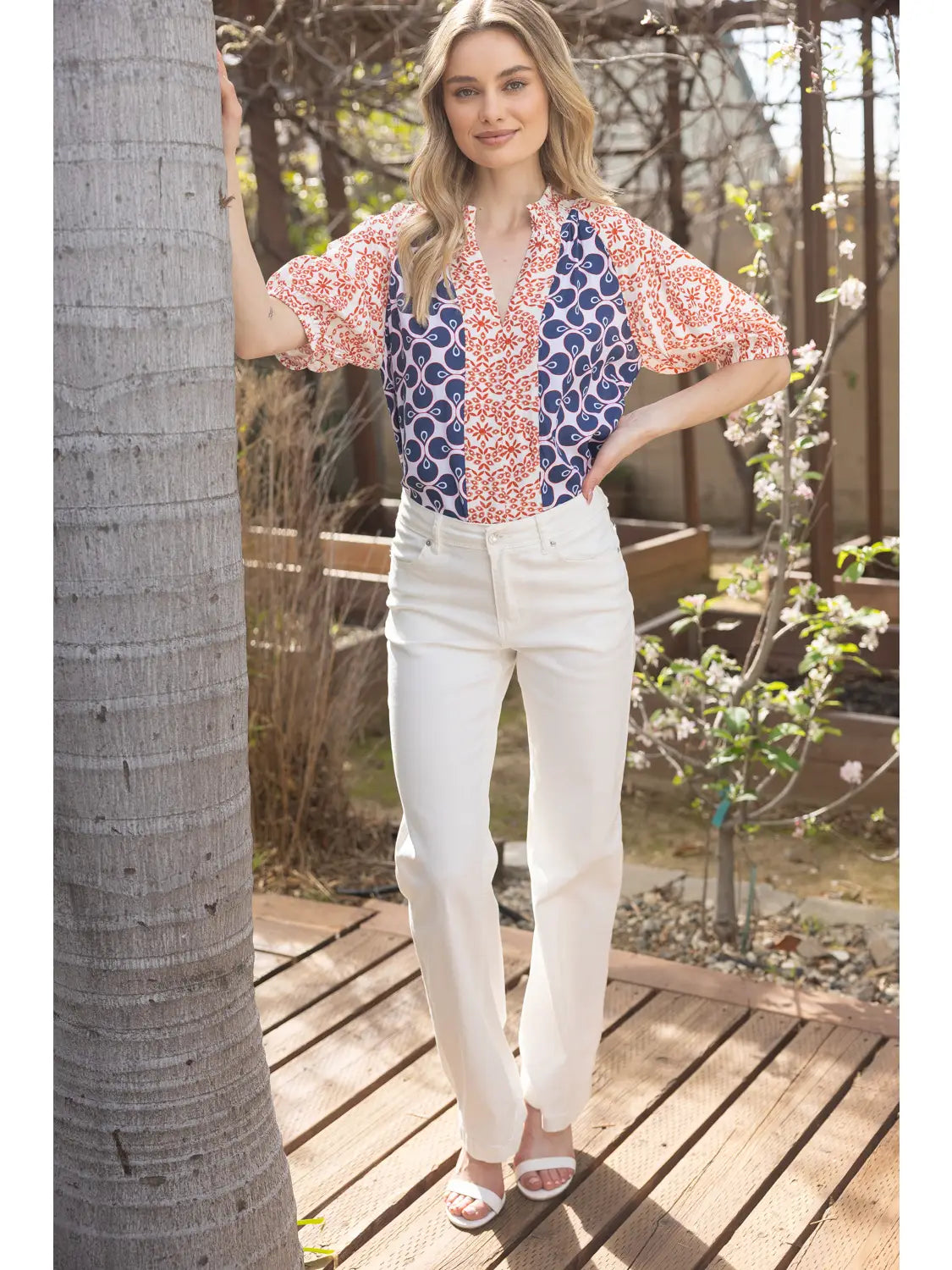 Kori Mixed Print Top