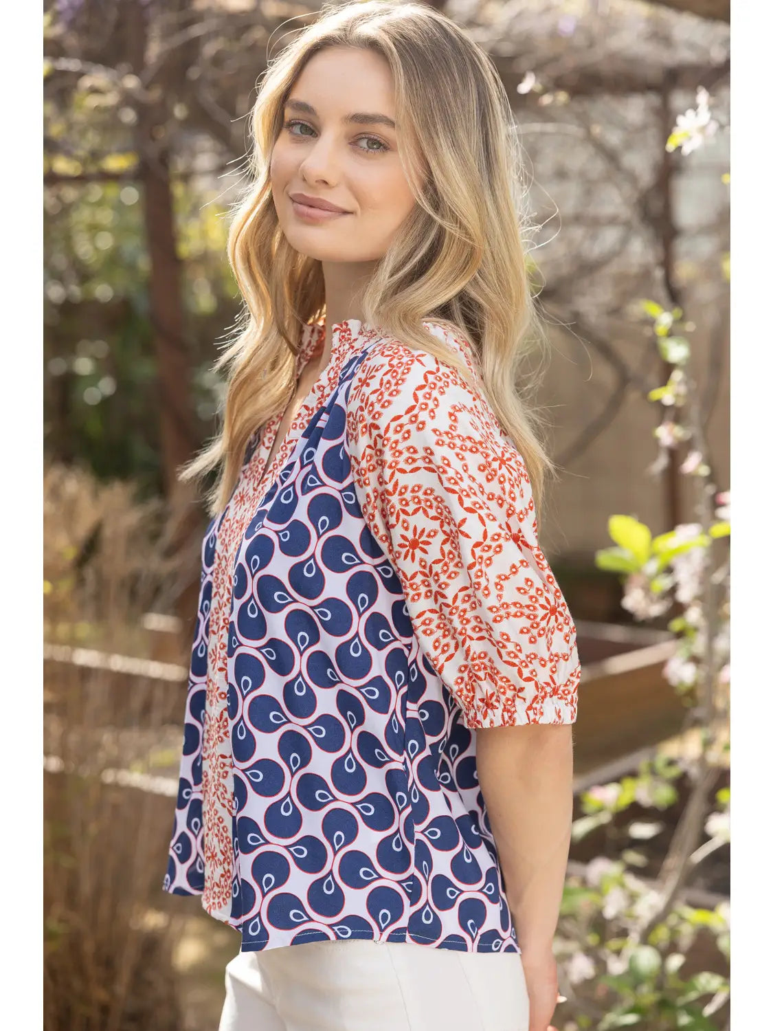 Kori Mixed Print Top