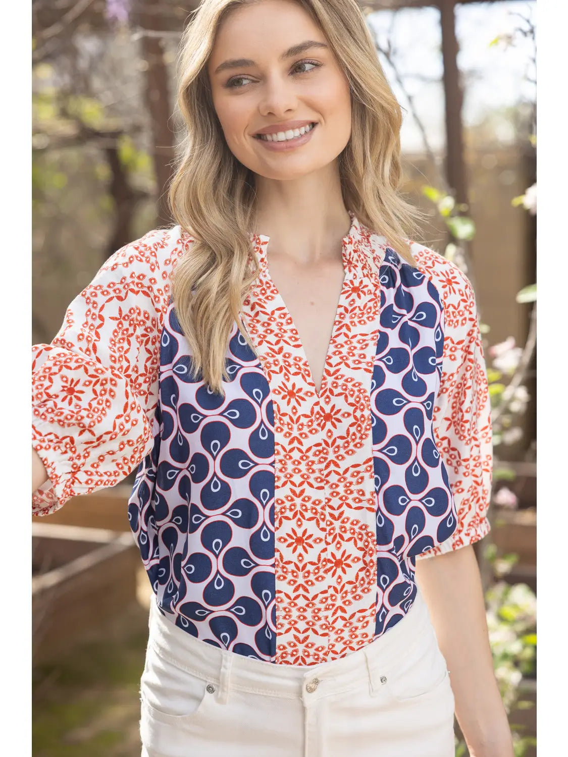 Kori Mixed Print Top
