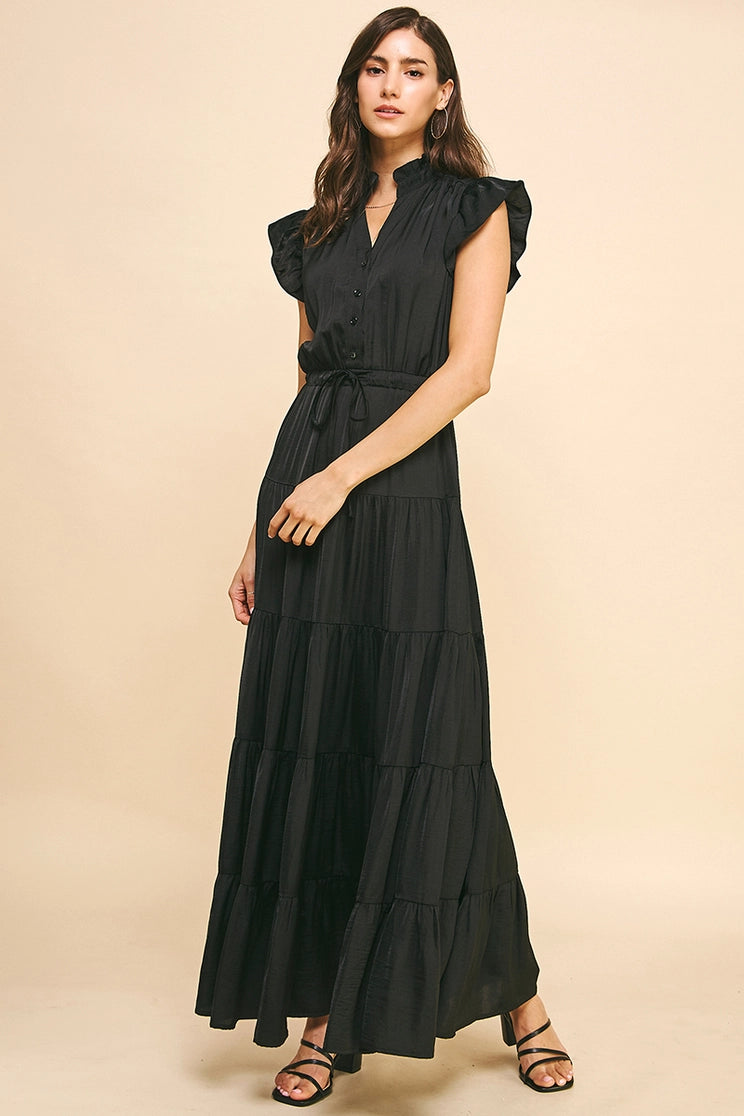 Satin Tiered Dress