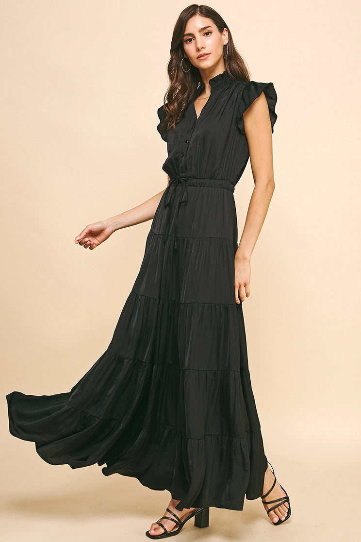 Satin Tiered Dress