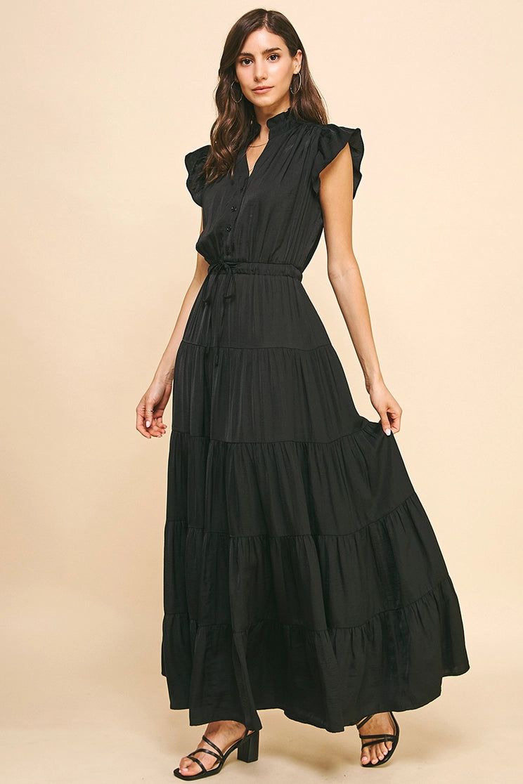 Satin Tiered Dress