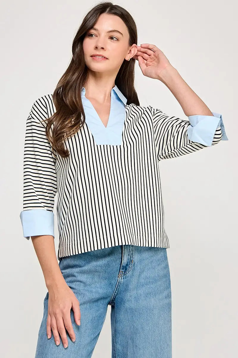 Mallory Contrast Top