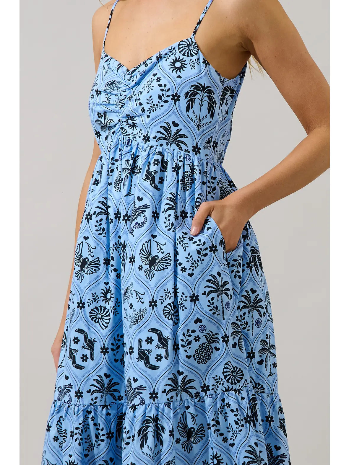 Tamer Ruched Midi Dress