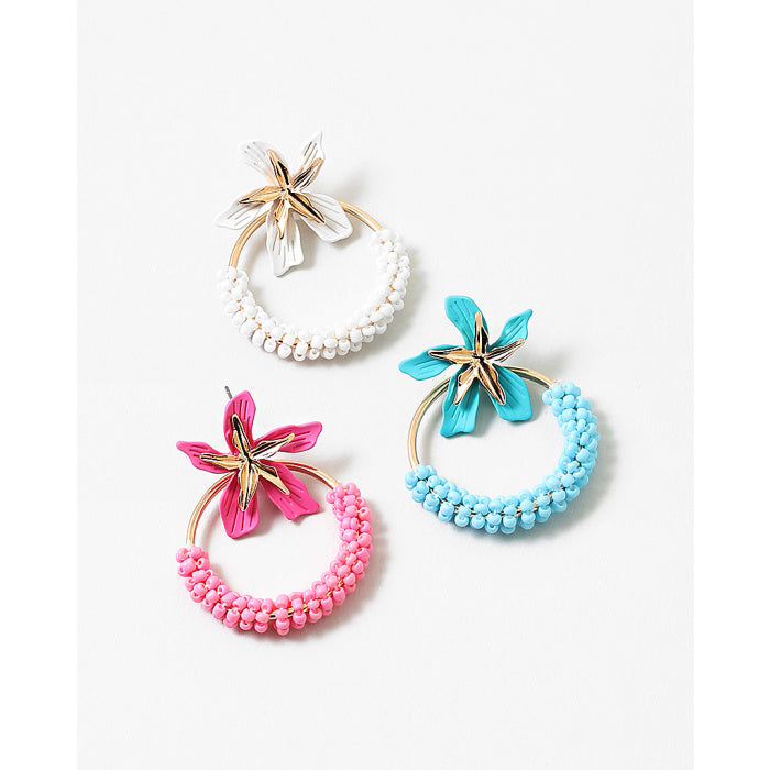 Beaded Flower Earring