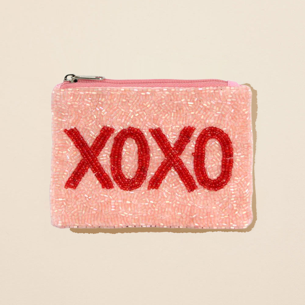 XO Beaded Pouch