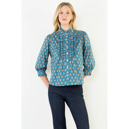 Gretchen Printed Ruffle Top