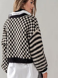Checker and Stripe Cardigan