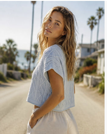 Cable Knit Crop Sweater