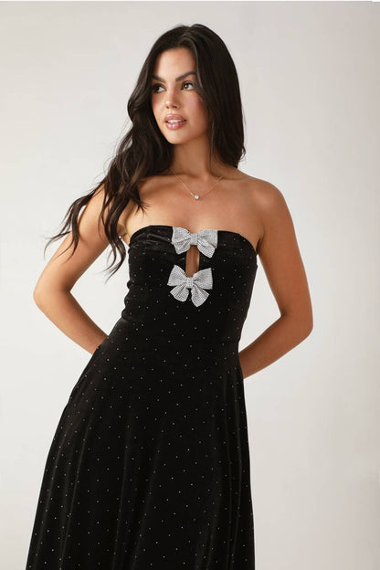 Embellished Velvet Midi Dress ~SALE $43.20~