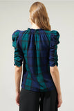 Plaid Drape Top