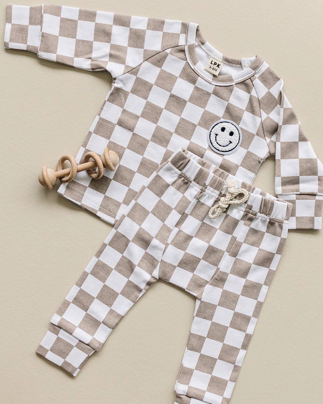 Latte Checkered Smiley Lounge Set ~Originally $40~
