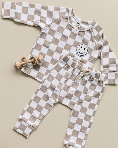 Latte Checkered Smiley Lounge Set ~Originally $40~